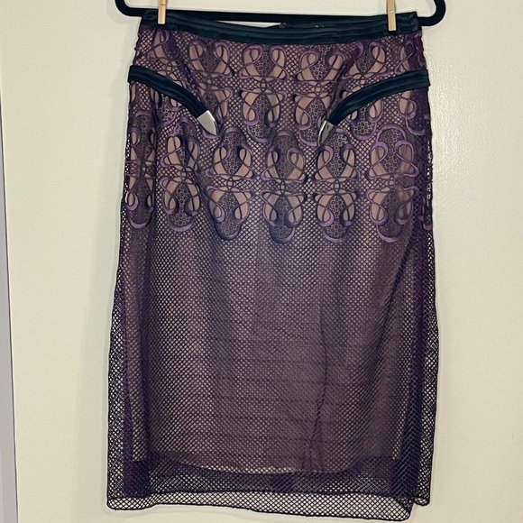 Marios Schwab Guipure Lace Pencil Skirt - Picture 2 of 9